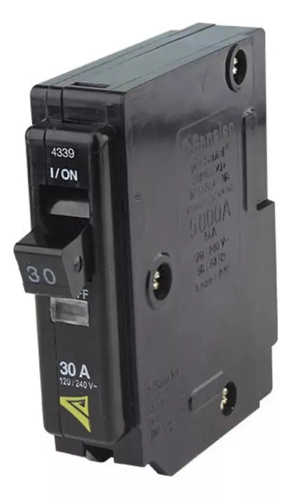 Interruptor 1 Polo Termomagnética 30a Sanelec Disparo Visibl - Sanelec - vista lateral