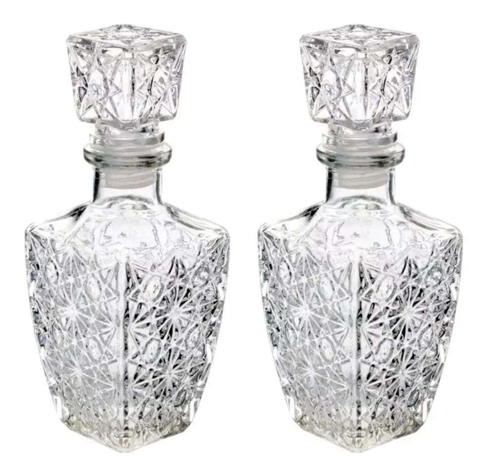 2p Licorera Diamante Grande 500ml Vino Vidrio Cristal Regalo - Vittori - accesorios