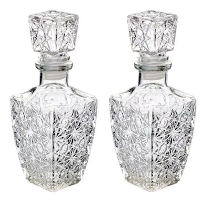 2p Licorera Diamante Grande 500ml Vino Vidrio Cristal Regalo - Vittori - accesorios