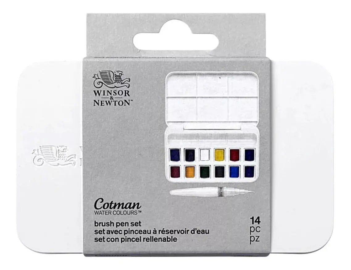 Juego de Acuarelas Cotman Brush Pen Winsor & Newton 12 Pastillas - Winsor and Newton - vista lateral