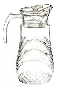 Jarra Vidrio Fina Grande Tapa 1.5 L Agua Cristal zafiro - Vittori - vista lateral