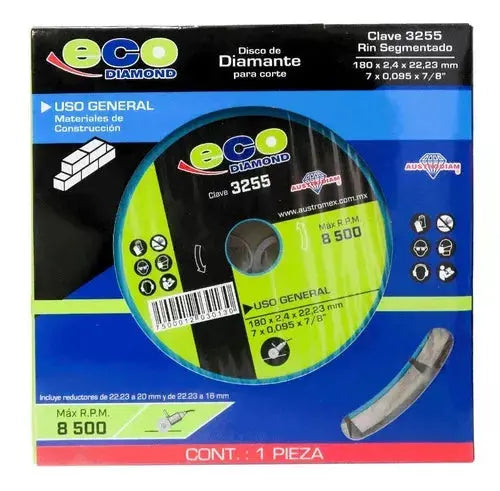 Disco Diamante Corte 3255 Austrodiam 7'' Material Abrasivo - Austrodiam - vista lateral