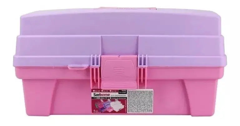 Caja Organizadora Multiusos Vanity Santul 2 Niveles Rosa - Sanhome