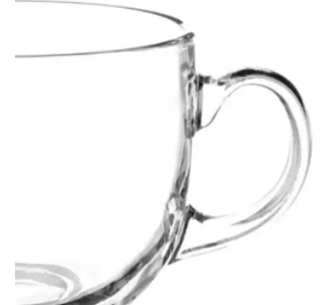 Juego 6 Tazas Café Te Grande Jumbo 500ml Vidrio Capuccino - Vittori - detalle