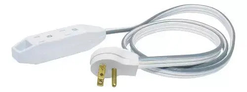 Extension Electrica Surtek Aterrizada Plana 1 M Color Blanco - Lock