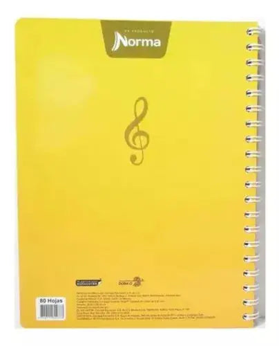 Cuaderno Profesional Norma 80 Hojas Pautado Doble Arillo - Norma - vista trasera