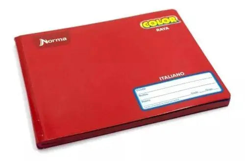 Cuaderno Forma Italiano 100 Hojas Norma Color Cosido Raya Rojo - Norma - vista trasera