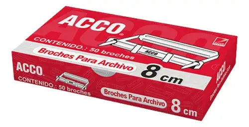 Broche Acco 8 Cm Con 50 Piezas P/archivo - ACCO