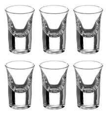 6 Vasos Tequileros Shot Conico 10ml Caballito Transparente - Vittori - vista lateral