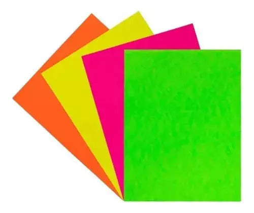 100 Hojas Cartulina 47.5 X 66cm Fluorescentes Colores Mixtos - Imperial - empaque