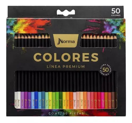 50 Lapices Colores Norma Intensos Linea Premium Punta 4mm - Norma - vista trasera