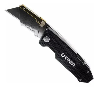 Navaja Utilitaria Abatible Urrea Puntas 7-1/4'' Color Negro - Lock - detalle