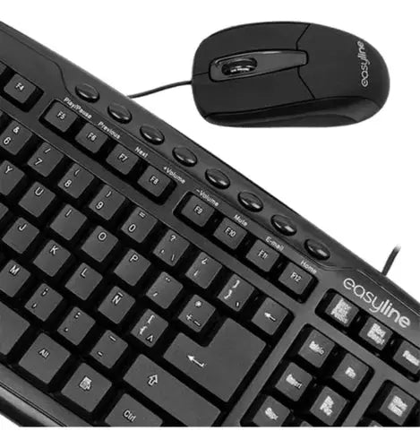 Kit Teclado Mouse Alambrico Easy Line Balance Color Negro - Easy Line - vista lateral