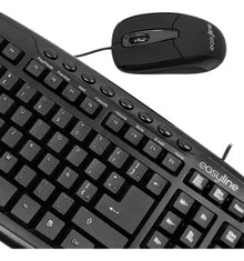 Kit Teclado Mouse Alambrico Easy Line Balance Color Negro - Easy Line - vista lateral