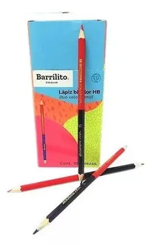 100pz Lapiz Bicolor Barrilito Hb Hexagonal Escuela/oficina - Barrilito