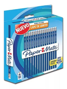 Lápices de Grafito Mina Oscura Paper Mate #2 Azul Hexagonal 100 Piezas - Paper Mate - vista lateral