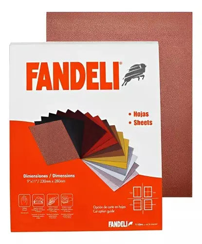50 Lijas Fandeli Grano 80 J-86 Hojas Metal Madera Plastico - Fandeli