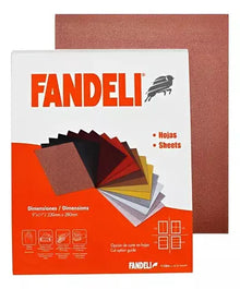 50 Lijas Fandeli Grano 80 J-86 Hojas Metal Madera Plastico - Fandeli