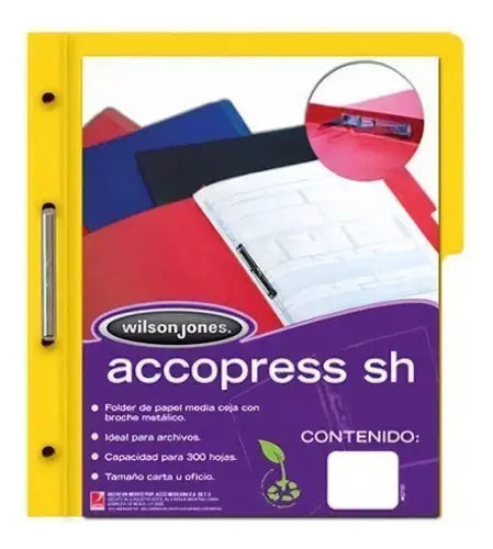10pz Folder Acco Accopress Papel Tamaño Carta Carpe Amarillo - ACCO