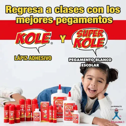 12 Pegamento Super Kole Blanco Kolaloka 30g Escolar No Toxic - Kolaloka - detalle
