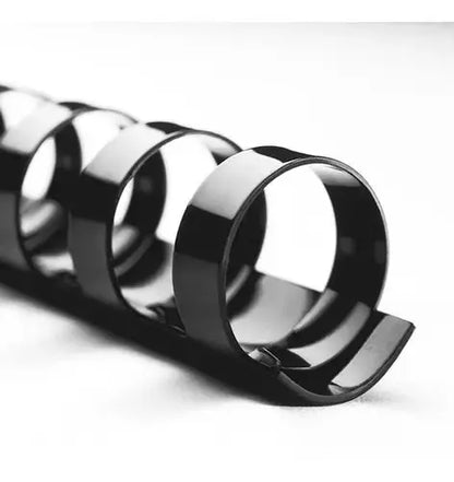25 Arillos Plastico Engargolar Gbc 1/2 Color Negro - ACCO