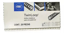 20pz Arillos Metalicos Gbc 1 1/4 PuLG 40 Hojas Negro - ACCO