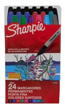 Marcador Permanente Sharpie punto fino Colores surtidos 24 piezas 2102505 - Sharpie - detalle