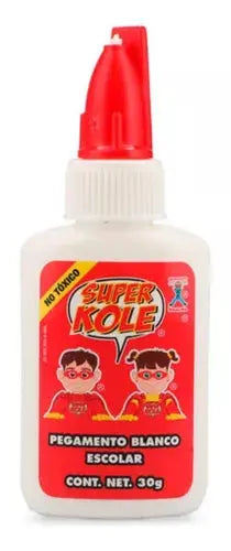 12 Pegamento Super Kole Blanco Kolaloka 30g Escolar No Toxic - Kolaloka - vista trasera