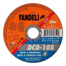 25 Pz Disco Duo Corte Acero/ Inox Fandeli Dcd-108 4.5 PuLG - Fandeli - vista trasera
