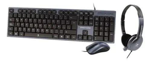Kit Teclado Mouse Audifonos Diadema Microfono Perfect Choice - Perfect Choice - accesorios