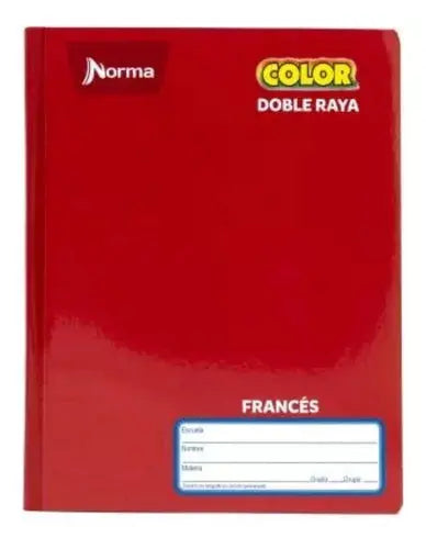 Cuaderno Frances 100 Hojas Norma Color 360 Cosido Doble Raya Azul marino - Norma - contenido