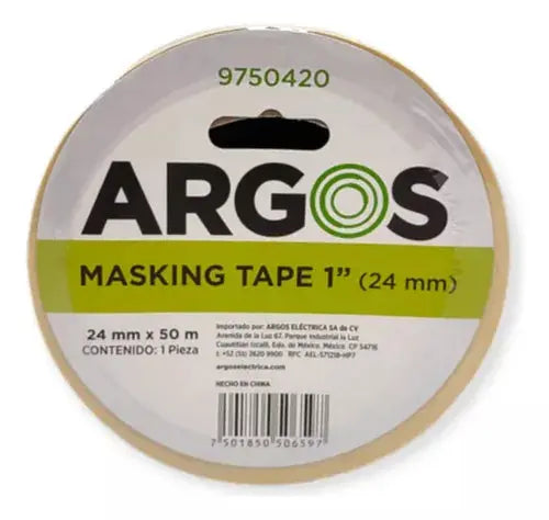 Cinta Masking Tape Argos 24mmx50m Uso General Papel Crepado - Argos - detalle