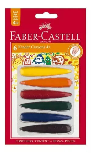 Crayones Borrables Faber Castell Cohete Kinder Ergonómico 6 Pz - Faber Castell - vista lateral