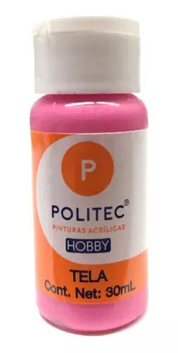 Pintura Acrilica Politec Hobby Tela 30ml Acaba Suave Carmín - Politec