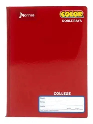 Cuaderno College 100 Hj Norma Color 360 Cosido Doble Raya - Norma - vista trasera