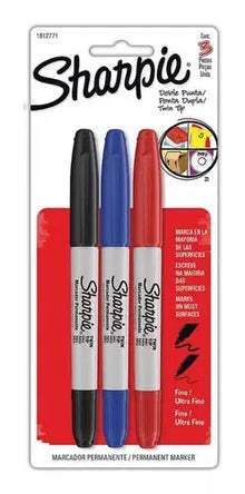 Marcador Permanente Sharpie Doble Punta Colores Surtidos 3 Piezas - Sharpie - vista lateral
