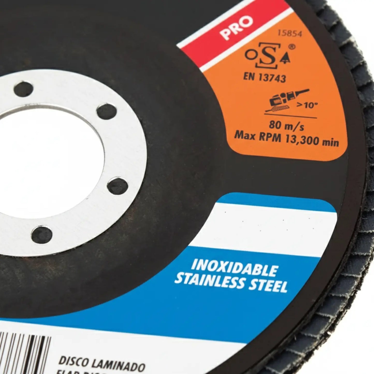 5pzs Disco LAMINADO Z-80 INOX PRO+ 4½"115mm x 22.2mm Fandeli - Fandeli - vista trasera