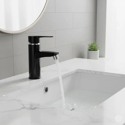 Monomando Lavabo Negro 19cm Aquaway - AQUAWAY - vista lateral