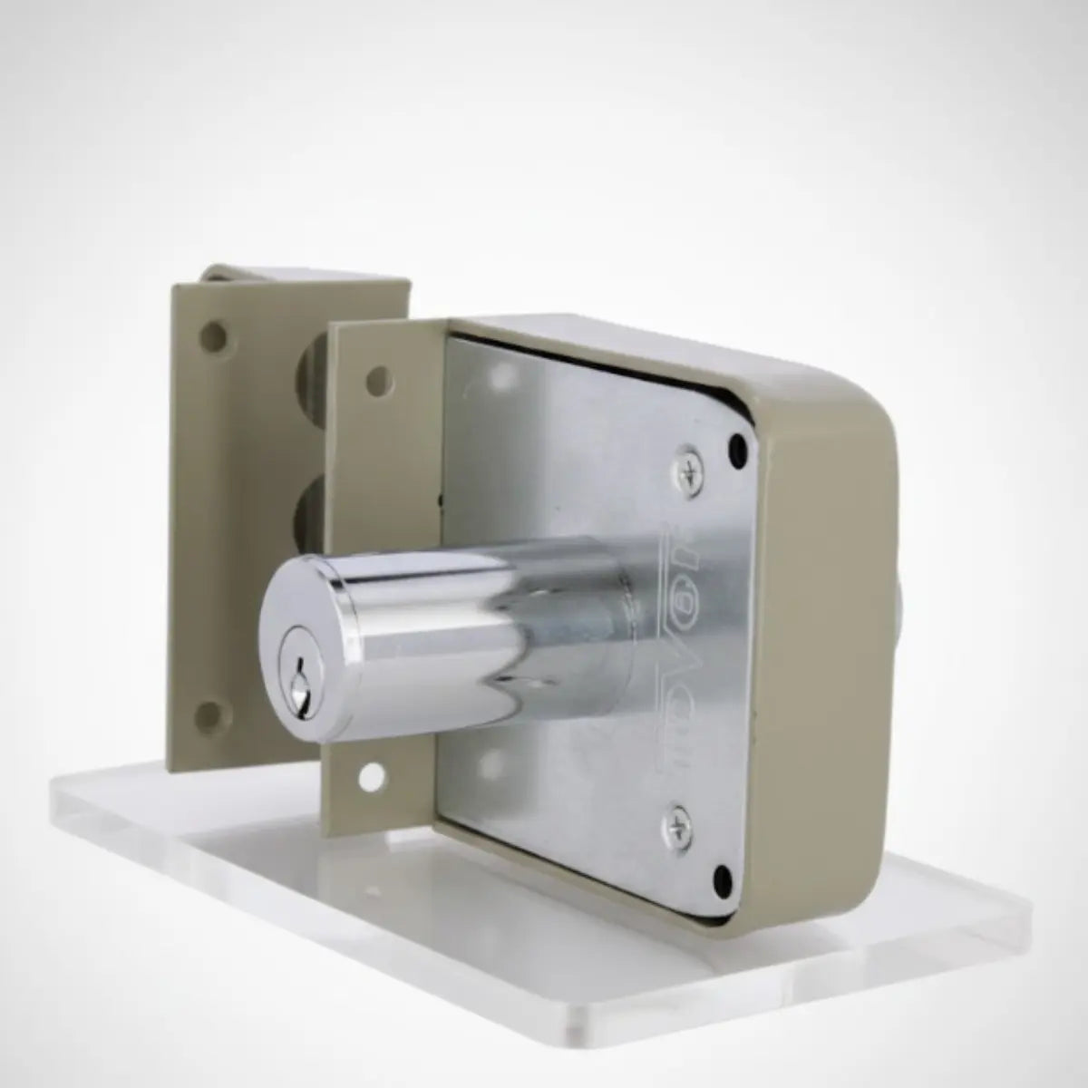 3 pz Cerradura Sobreponer L-5CP Pintado Gris Tover (Shopify) - Tover - vista lateral