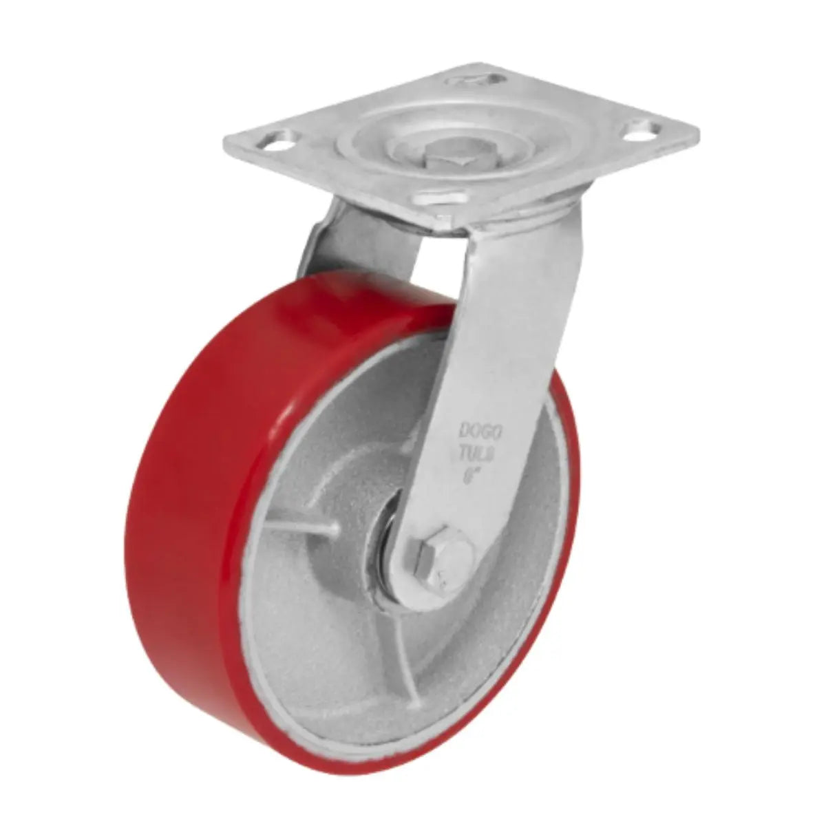 RODAJA FIERRO PU ROJO GIRATORIA 6" - Dogotuls