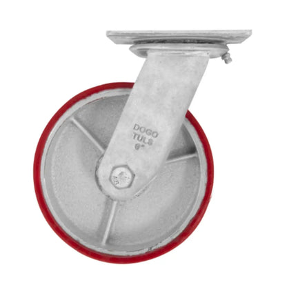 RODAJA FIERRO PU ROJO GIRATORIA 6" - Dogotuls - detalle