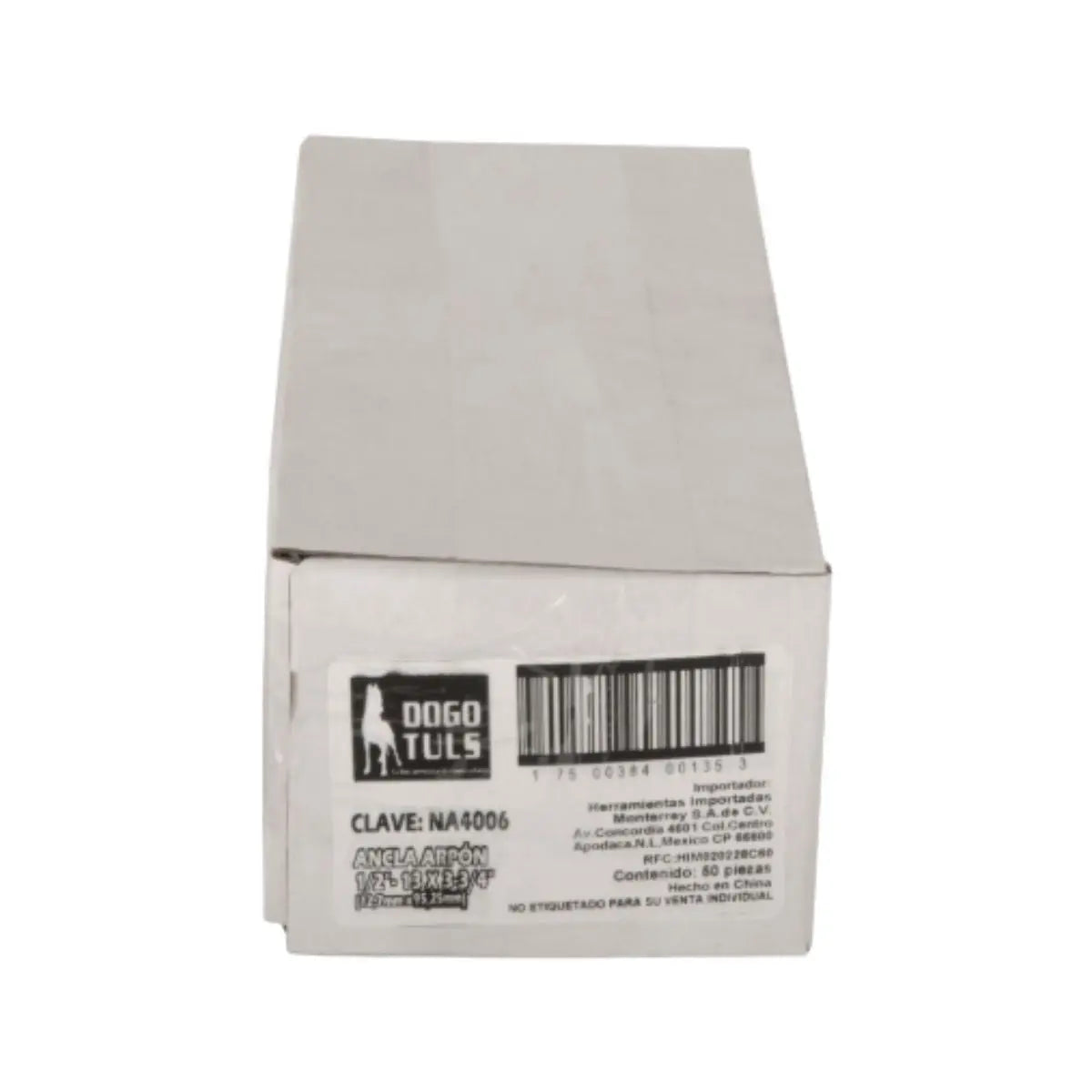 CAJA 50 PZ ANCLA ARPON 1/2"- 13 X 3-3/4" - Dogotuls - empaque