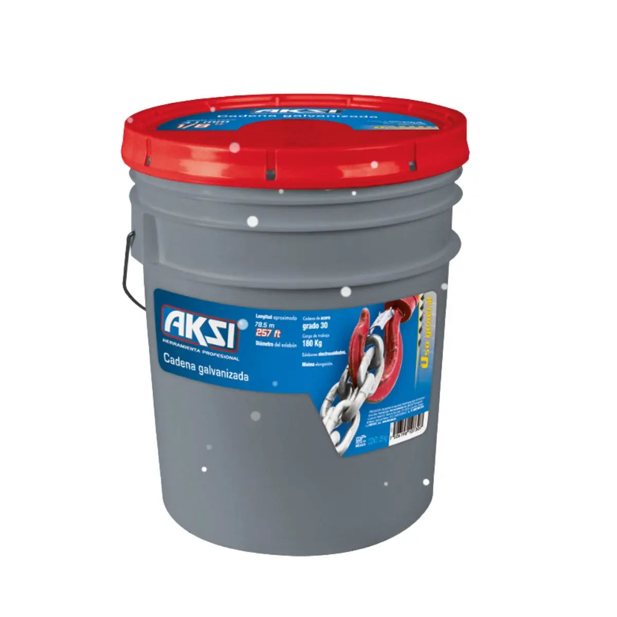 Cadena galvanizada 1/8" (cubeta de 25 kg) Aksi - Aksi