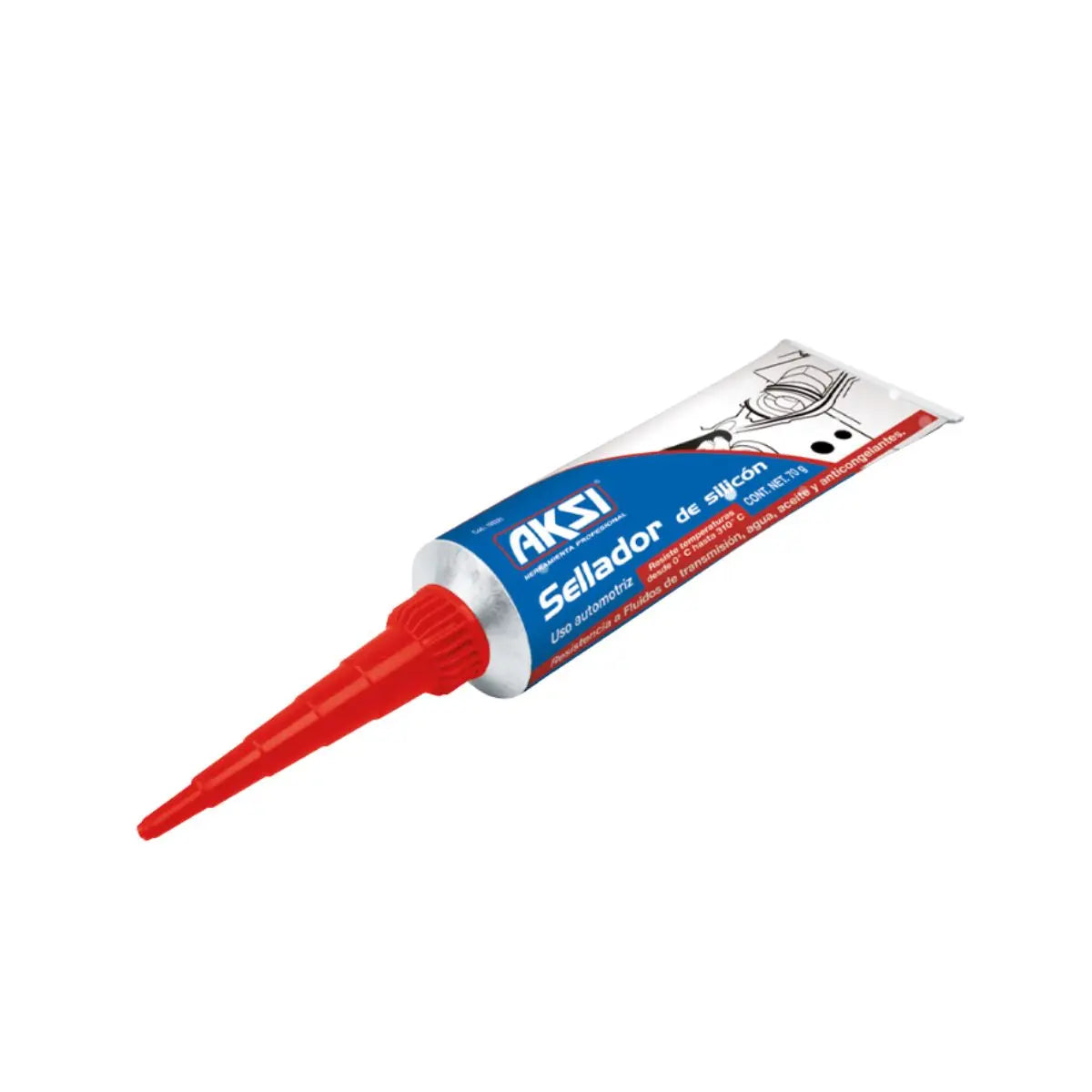 Sellador de silicon automotriz 70g, negro Aksi - Aksi