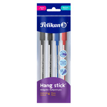 4 Boligrafo Pulma Pelikan Hang Stick Mediano Azul Negro Rojo