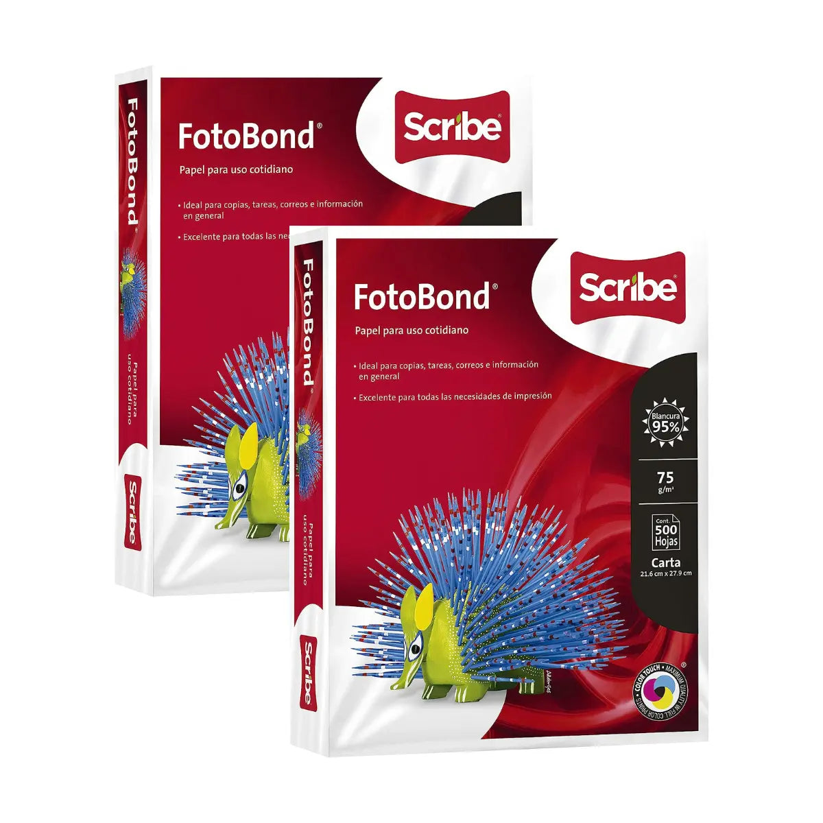 Papel Fotobond 1000 Hojas Scribe Blanco Carta 95% Blancura - Scribe - vista lateral