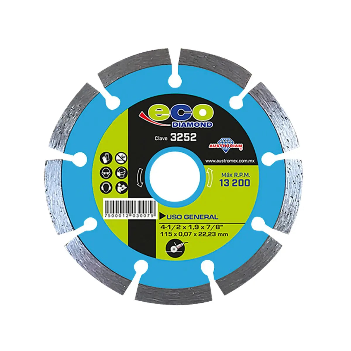 Disco Diamante 115x1.9x22.23mm Clave 3252 Austrodiam - Austrodiam