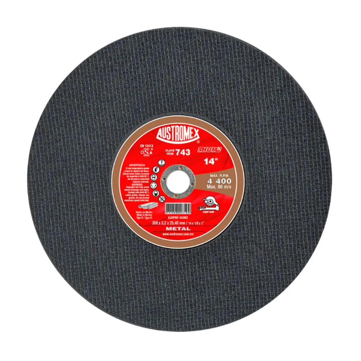Disco abrasivo para corte de materiales de metal hueco AUSTROMEX - Austrodiam
