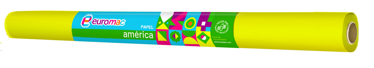 Rollo Papel America Amarillo 70cm x 25 Mts Euromac Arpapel - Arpapel