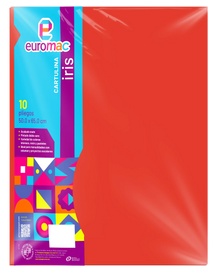 10 Pliegos Cartulina Iris Euromac 50X65 Color Rojo - Euromac